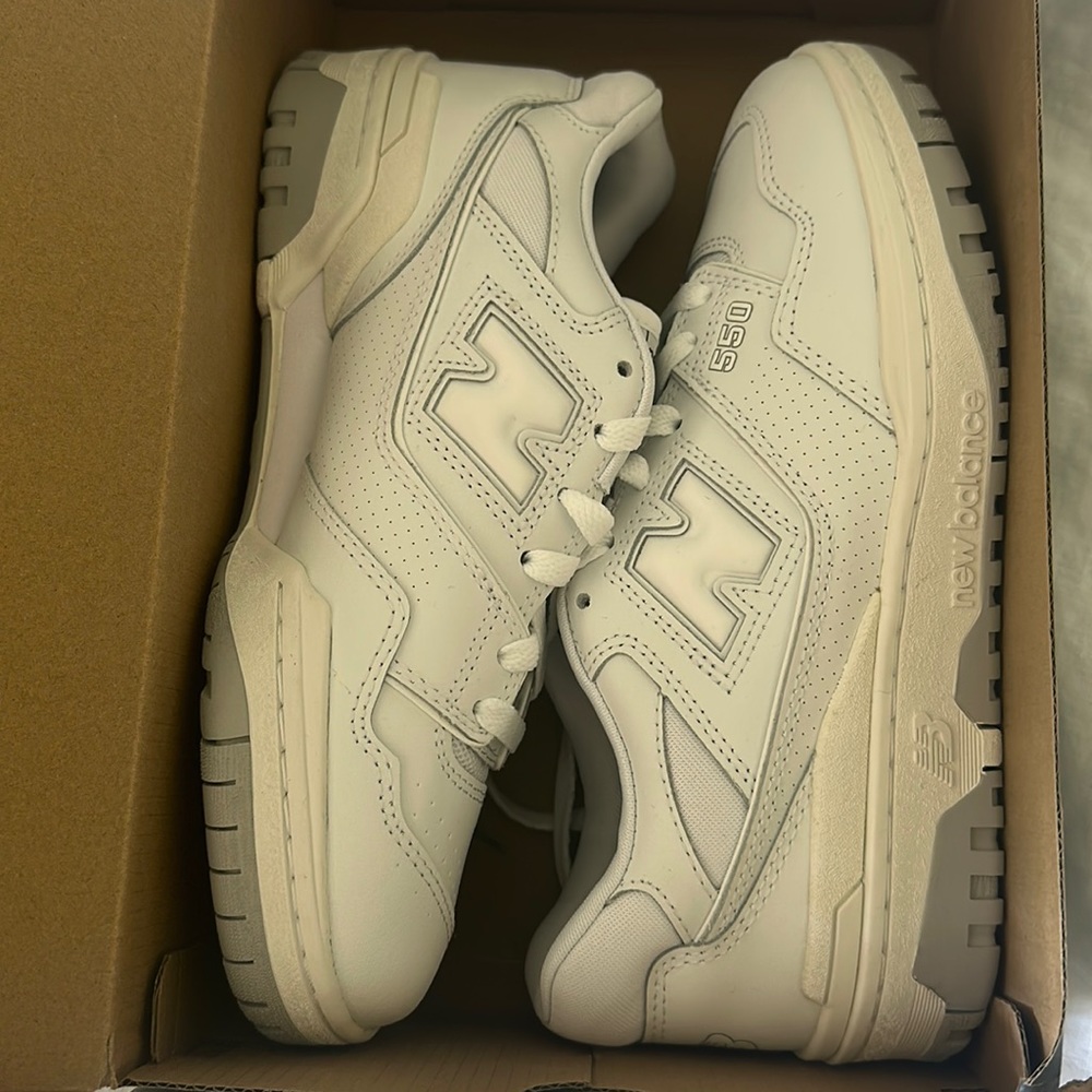 New balance 550s. Brand new, never worn, with box & tags. 6.5 men’s, 8 Women’s